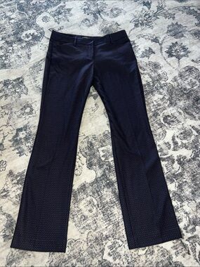 Express Navy Micro-Pattern Boot Cut Dress Pants